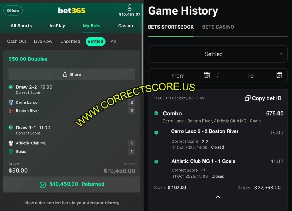 CORRECT SCORE FIXED BET365 TIPS